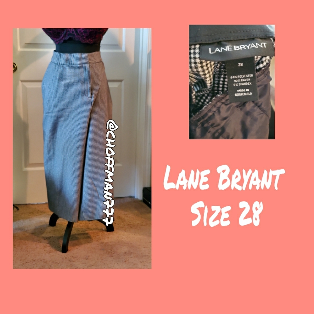 Size 28 Lane Bryant black & white wide leg pant